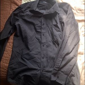 slim fit black button down